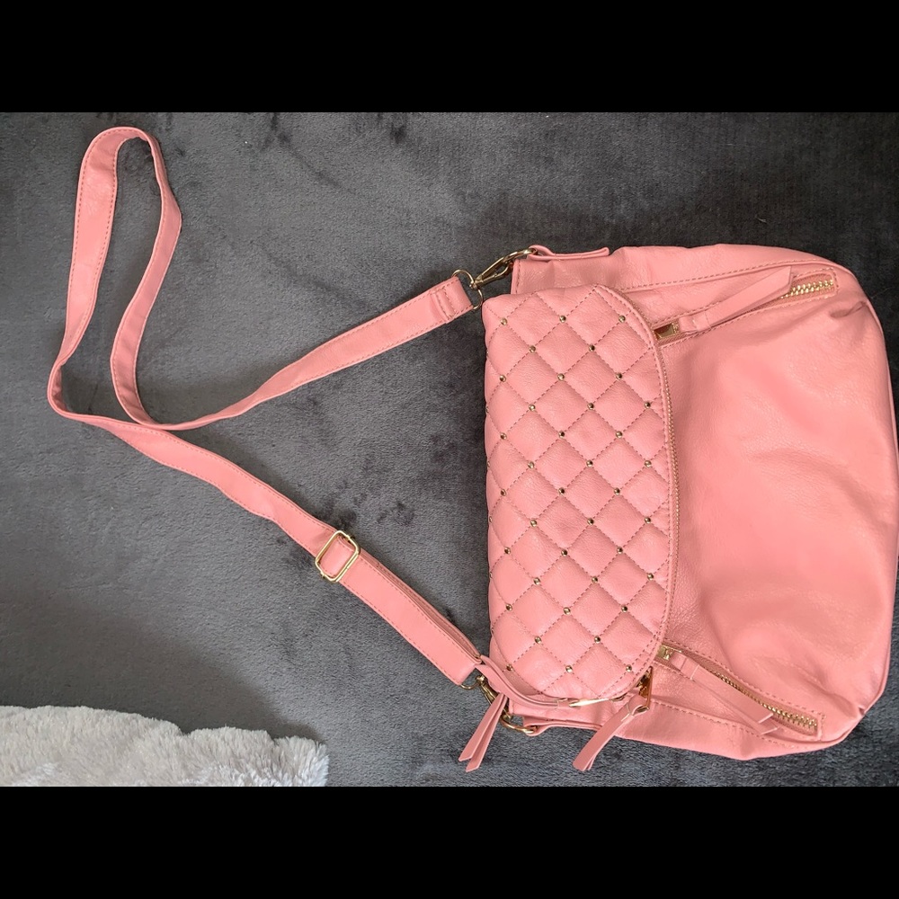 Cute Light Pink Quilted Crossbody